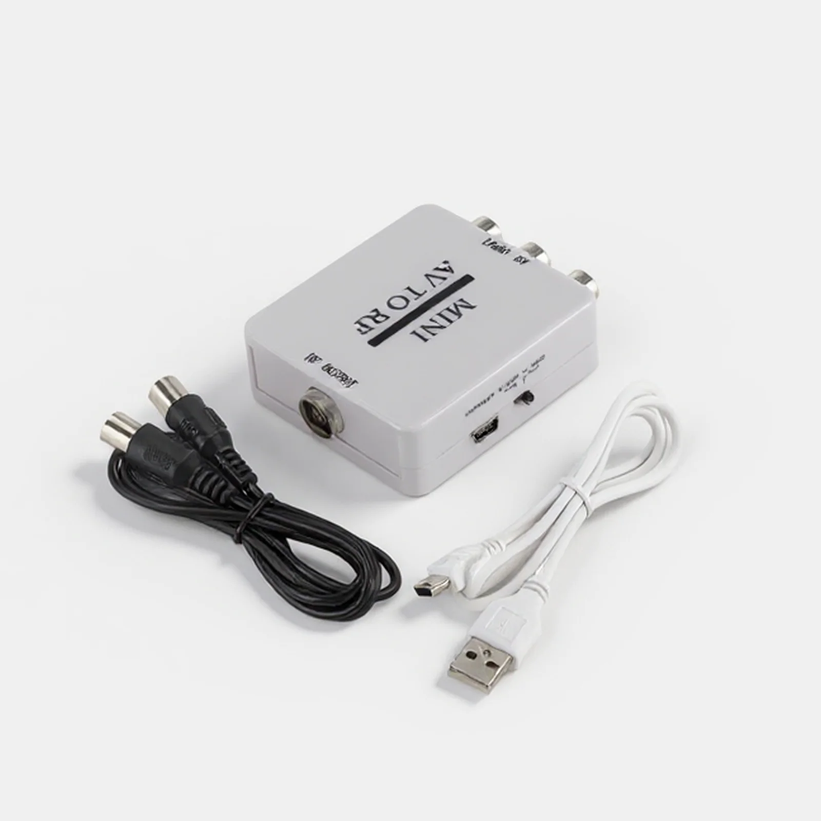 AV to RF Signal Transmitter Plastic Video Converter Box TV Scaler Adapter for Home Television System
