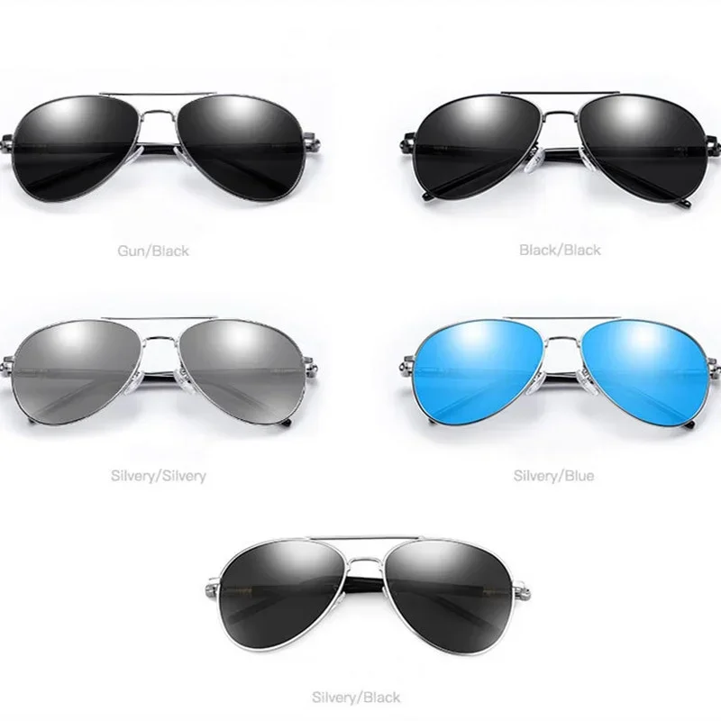 Men\'s Classic Polarized Driving Sunglasses Retro Metal Fishing Glasses Brand Designer Black Pilot Sun Glasses Male UV400 Goggles