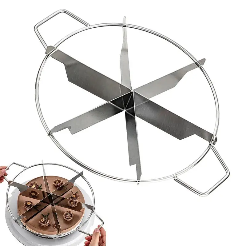 Cheesecake Slicer Cake Portion Cutter Stainless Steel Round Pastry Cheese Pizza Cutting Press Tool Kitchen Gadgets with Handles