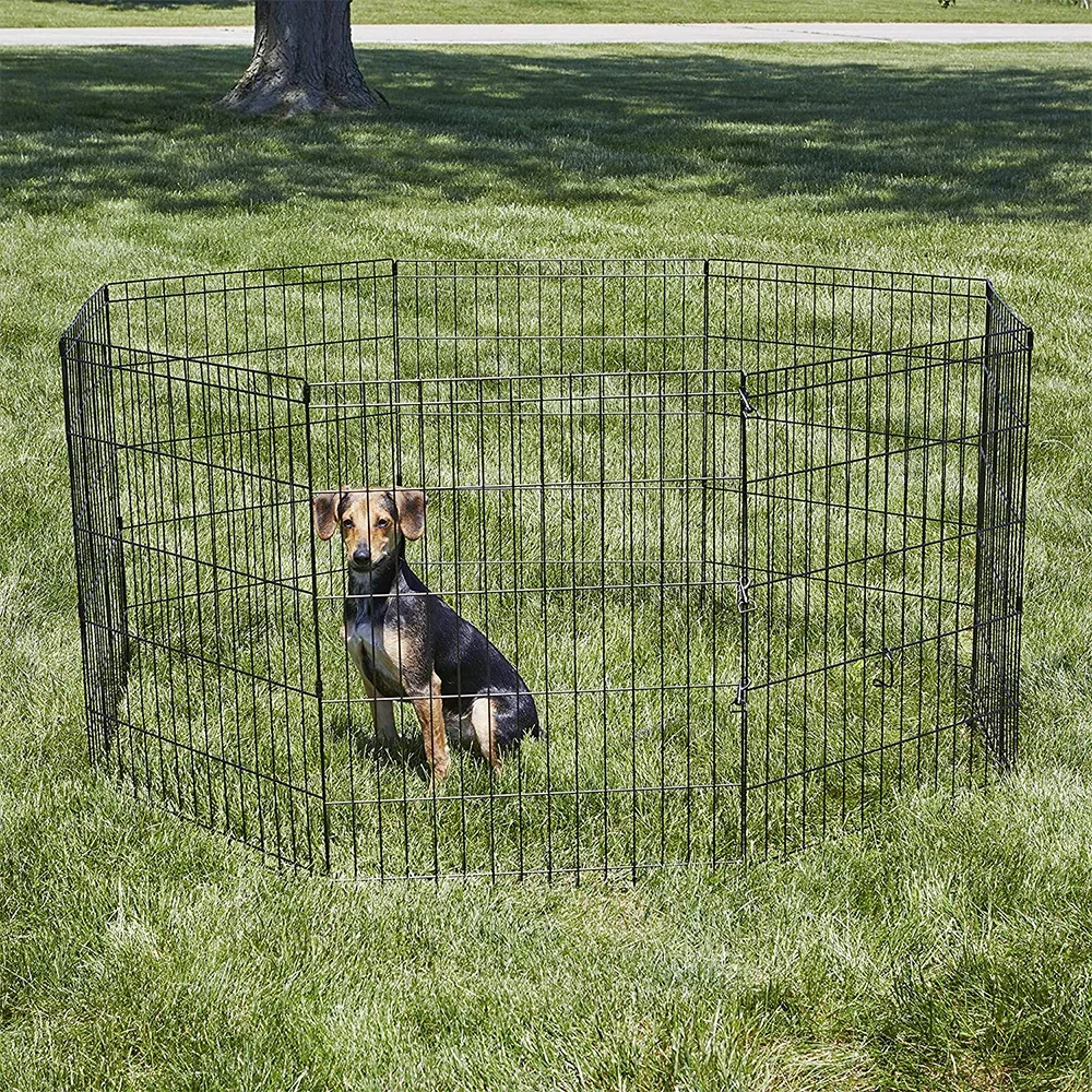 factory extra large outdoor stackable full metal pets cages heavy duty type black stainless steel dog kennels