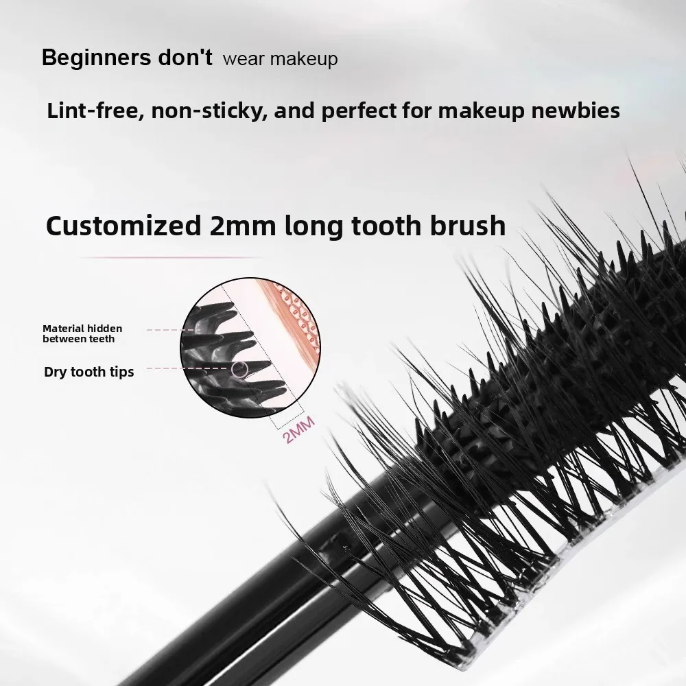 Sanzitang Mascara a doppia testa Mascara in fibra di seta Mascara impermeabile per estensione ciglia Nero Spessore Allunga ciglia Cosmetico