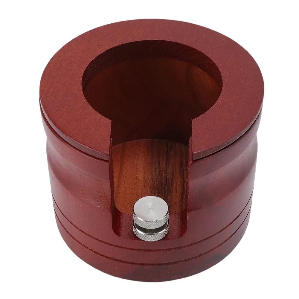 Solid Wood Portafilter Holder Height Adjustable Non-Slip Base Tamping Stand 51mm 54mm 58mm Compatible Round Bottomless Design