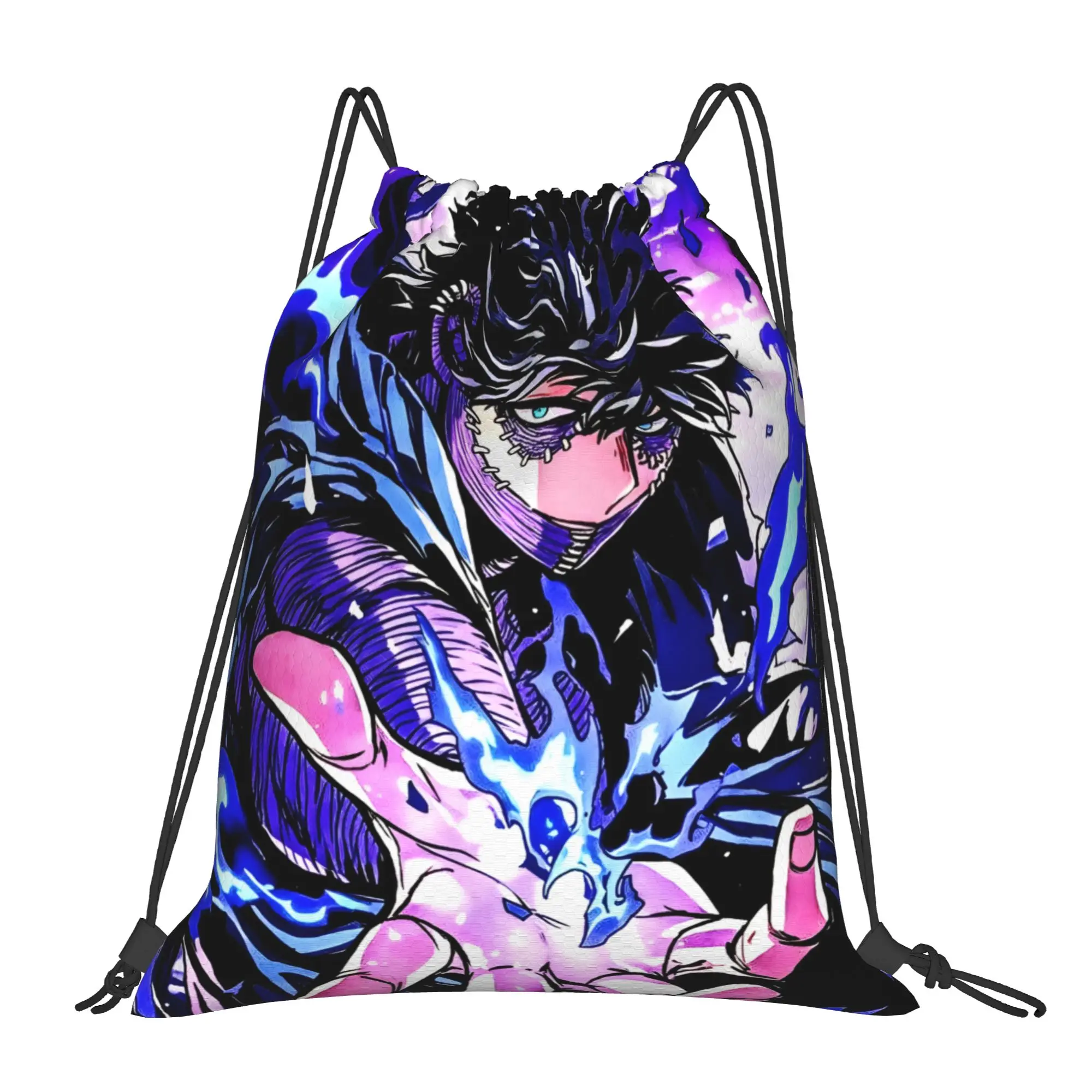 1 pc Dabi Manga Style My Hero Academia Portable Sports Drawstring Bags Storage Backpacks