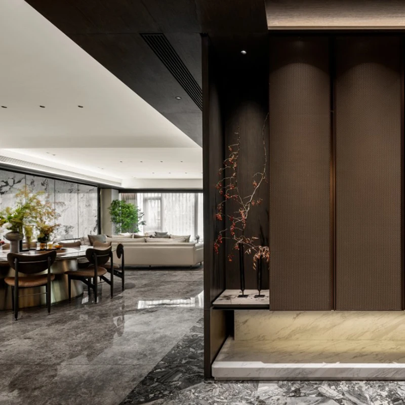 ديكور المنزل الداخلي أثاث مختلف التخصيص أبواب خشبية طاولات الطعام خزائن تخصيص المنزل بأكمله