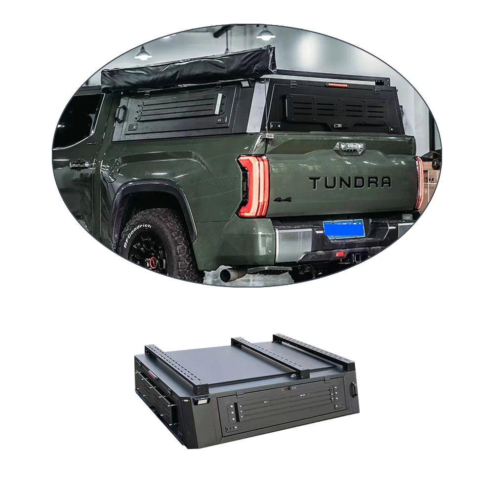 

4x4 Pickup Accessories Aluminum Alloy Truck Bed Rack System Tundra Hardtop Topper Canopy for Toyota