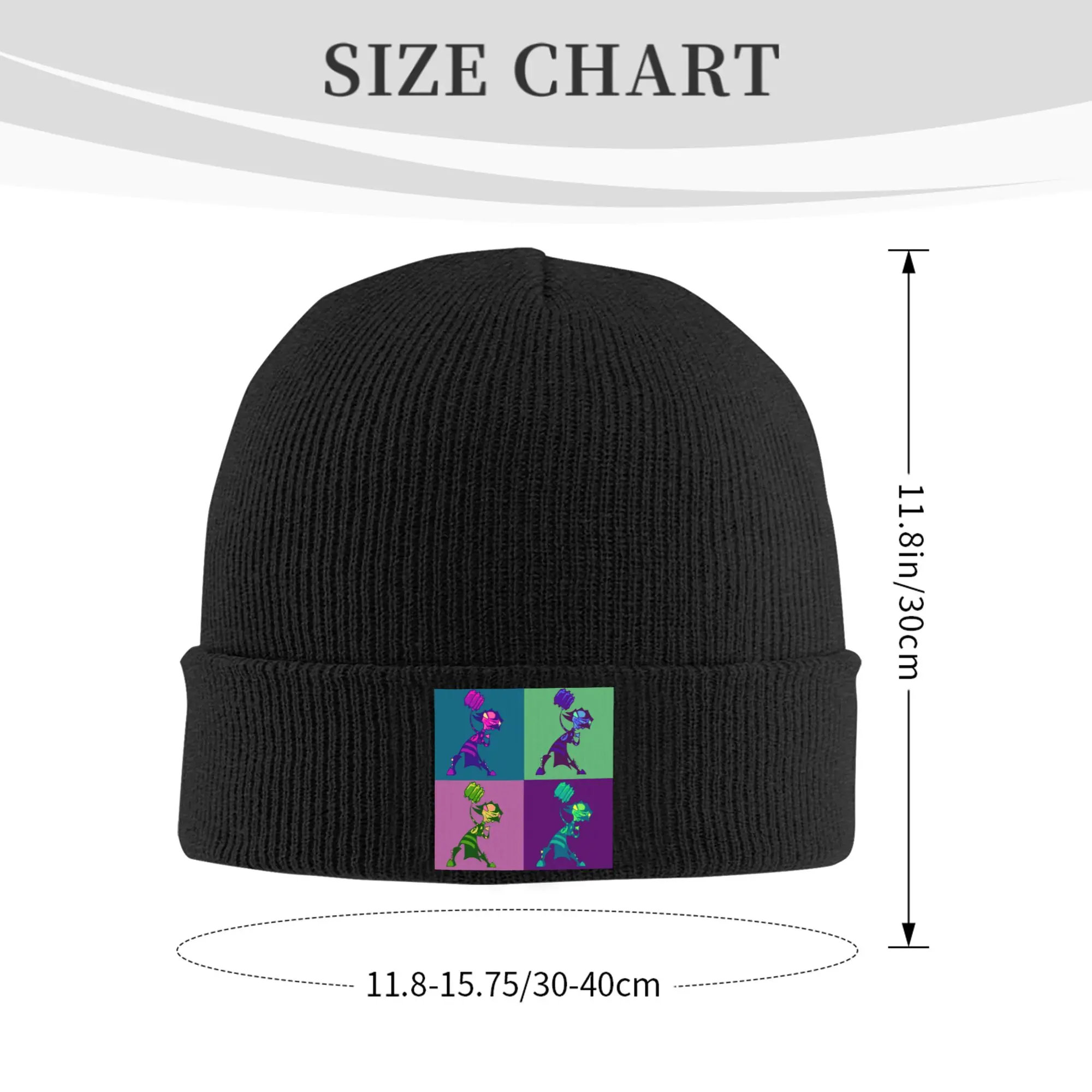 Invader Zim Knitted Hat Beanie Autumn Winter Hats Warm Unisex  New Tak Wielding Some Meat Cap for Men Women Gifts,