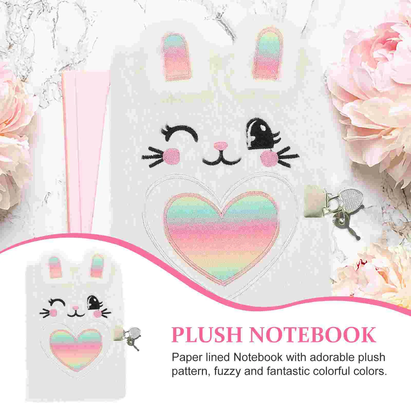 Notebook for Girls The Plush Cover Diary Skirt Rabbit Aluminum Alloy Student Notebooks