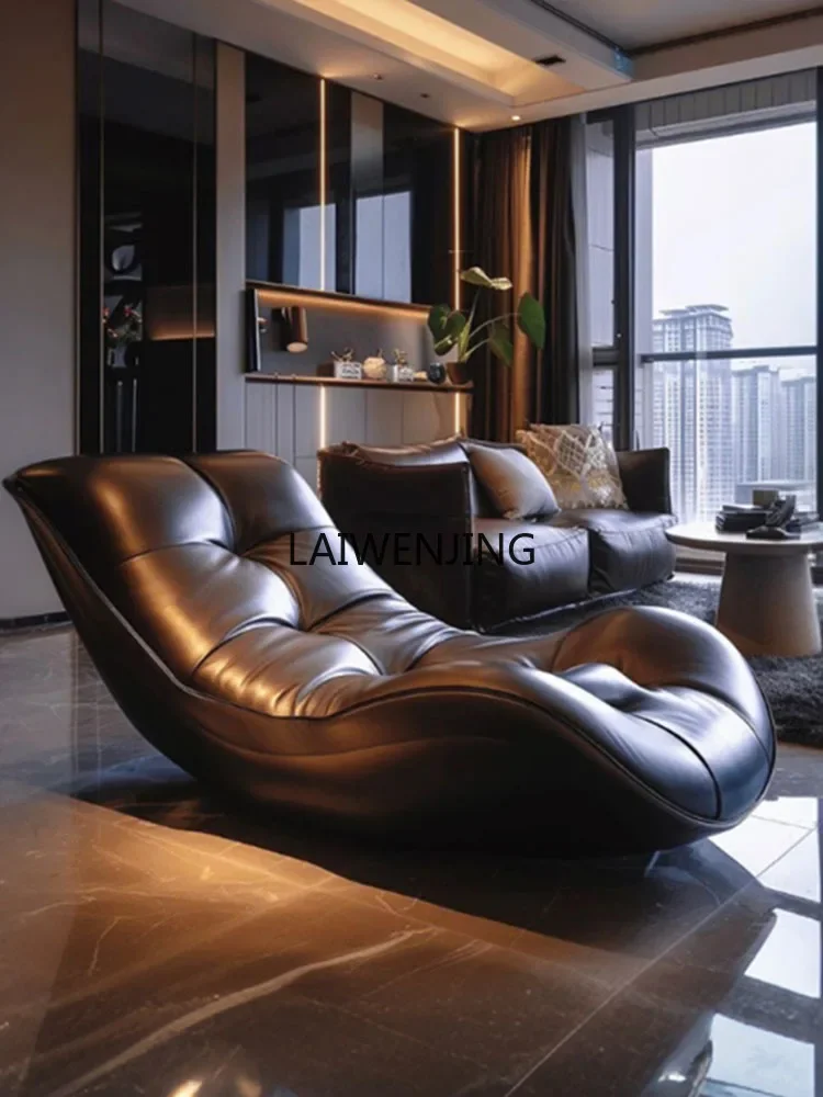 LYN Italian leather minimalist reclining sleepable lazy sofa chair premium recliner