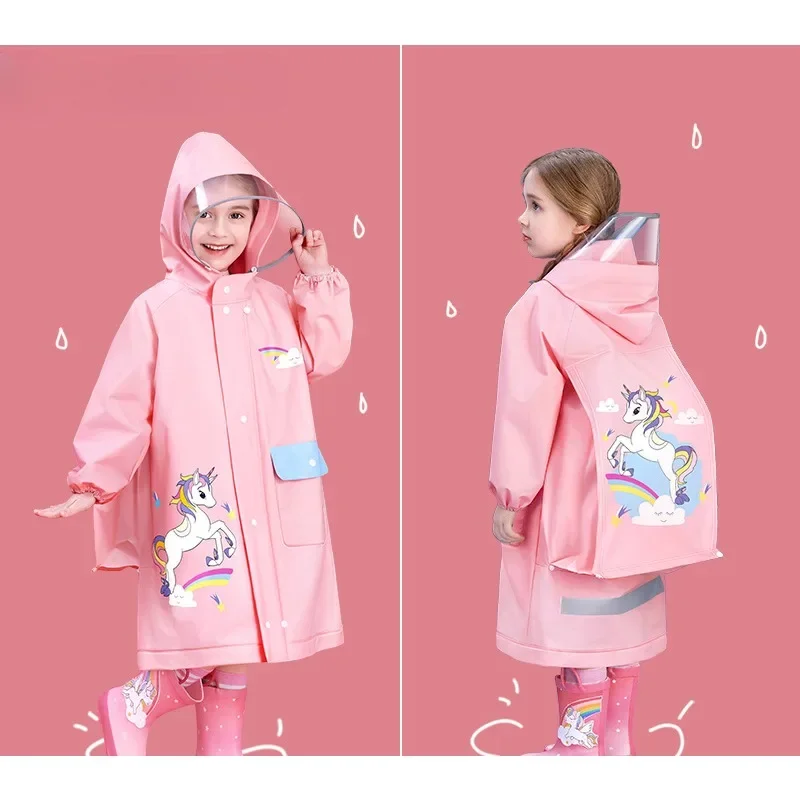 Cute Polyester Baby Raincoat Outdoor Waterproof Rain Coat Children Impermeable Poncho Boys Girls Rain Jacket