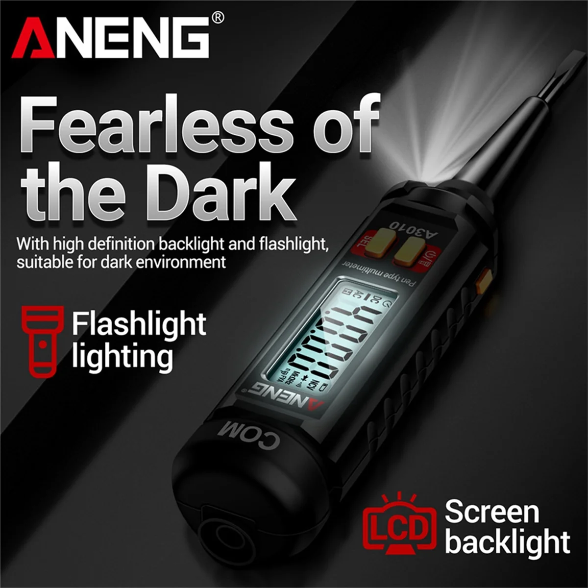 A56XQ ANENG A3010 4000 Counts Pen-Type Multimeter True-RMS Backlight Multi Meter Digital Auto Range Tester LCD Electrician Tools