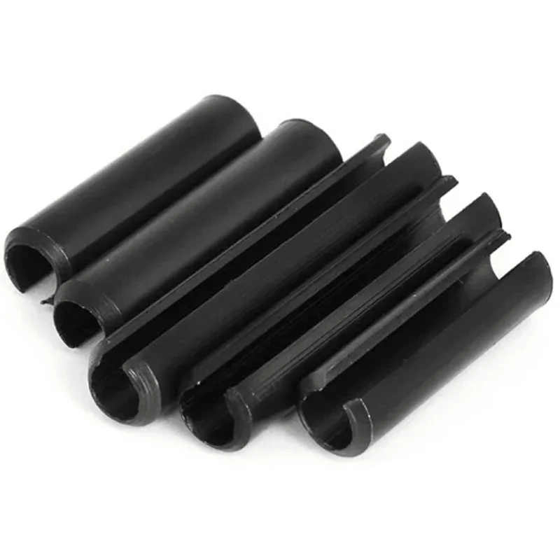 Split Spring Tension Pins 65 Mn Steel M1.5 M2 M2.5~M12 Black Carbon Steel Elastic Cylindrical Cotter Roll Pin Open Dowel GB879