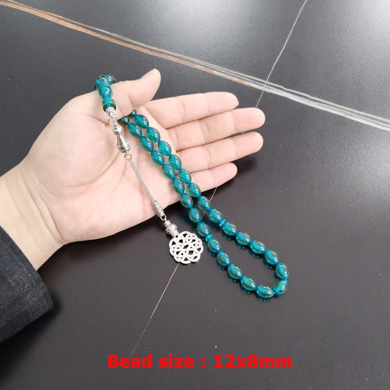 Tasbih Blue Resin turkish accessories bracelet misbaha Muslim 33 prayer bead Arabic fashion eid gift ramadan