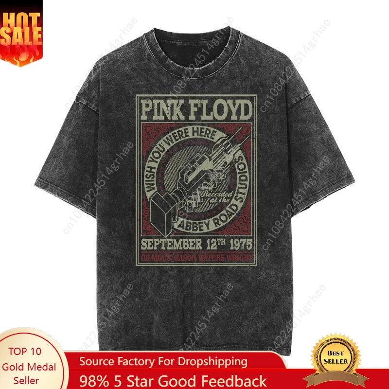 

Floyd Rock Pink Delayed Washed New Arrival Mens Clothes Tee Shirt Homme Graphic T-Shirts Men Tshirt for Men Ropa Hombre