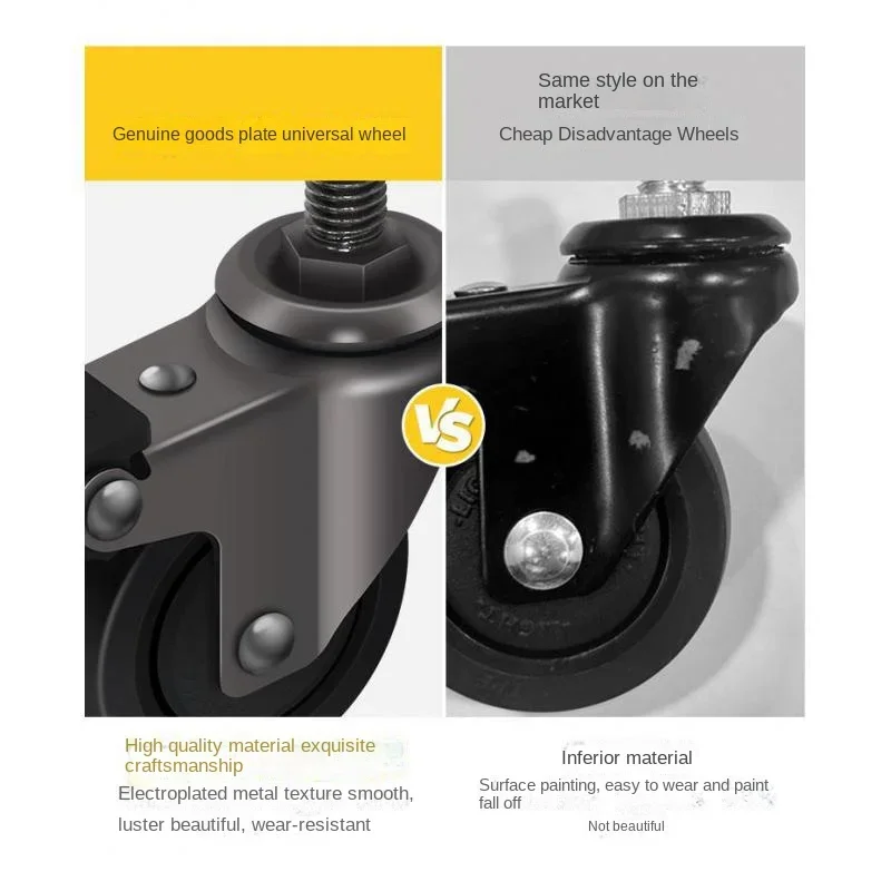 4 Pcs/lot 1.25-inch Threaded M6/M8 Small Furniture Universal Wheel/Silent Rubber Furniture Wheel with Brake