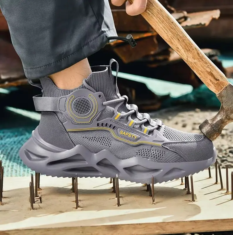 

Men's Military Tactical Army Boots with Side Zipper Anti-Slip Ankle Work Safety Hiking Shoes