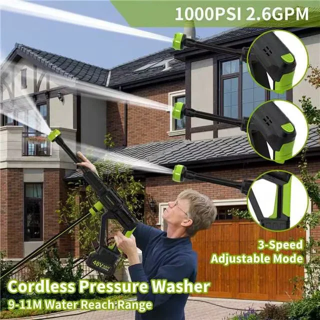 Lithium Battery 24V 48V High Pressure Cordless Wireless Wash Gun Portable Cordless Car Washer