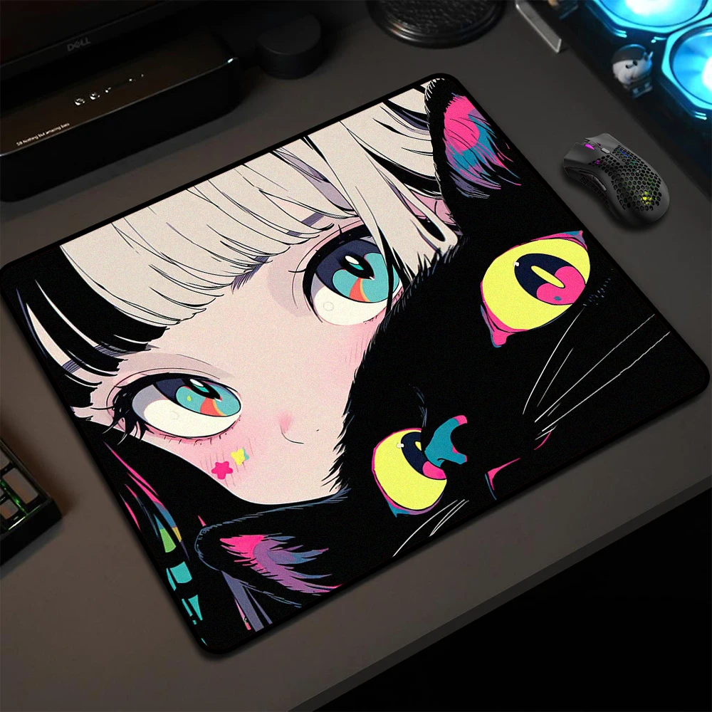 

Cute Anime Girl Mousepad 45x40CM Kawaii Cat Premium Mouse Mat Game Professional E-Sports Gaming Mouse Pad Speed Keyboard Mat