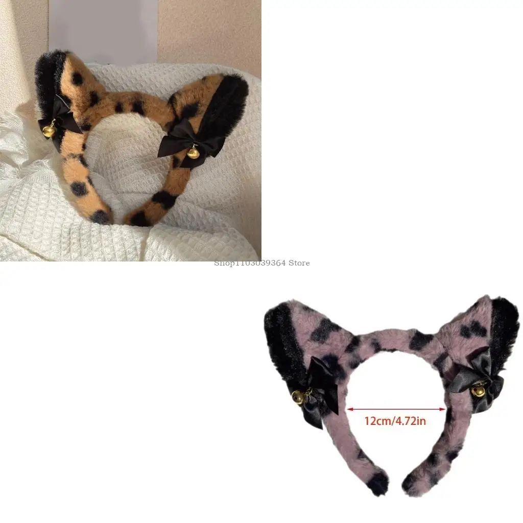 

Creative Plush Cats Ear Hair Accessory With Bells Comfortable Plush Headband Adds A Playful Touch To Any Outfit