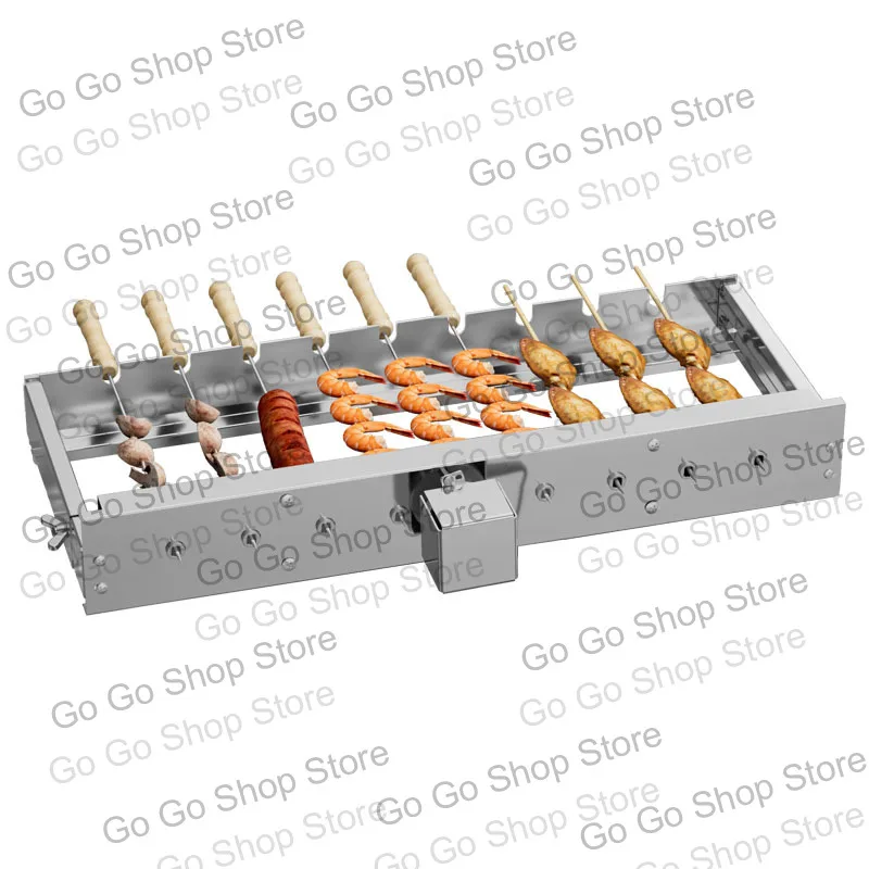 Automatic Rotary Grill with Adjustable Skewer Barbecue Tools Electric Kebab Maker Machine for Outdoor Cooking