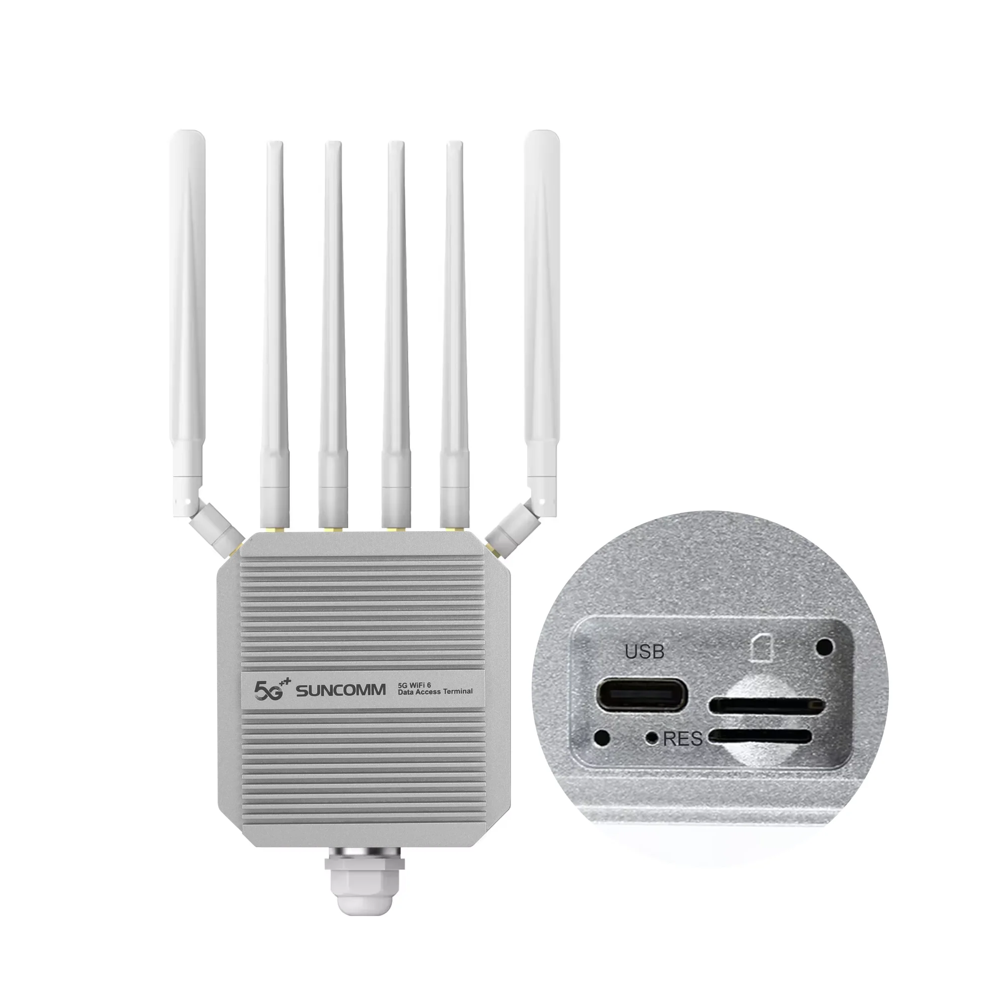 WiFi خارجي 5g، خارجي CPE، AX3000 ثنائي النطاق WiFi6 ثنائي الشريحة POE Power 2500Mbps Port VPN مناسب لشبكات 4G/5G العالمية