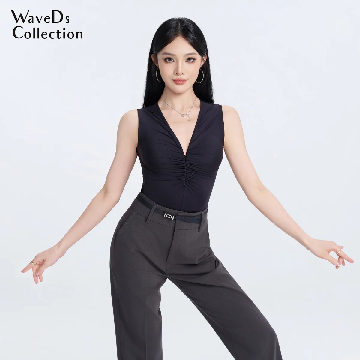 

UK Latin Dance New Style Adult Women's High Quality Latin Dancewear Top and Pants Set Comfortable Daily Practice Training Outfit