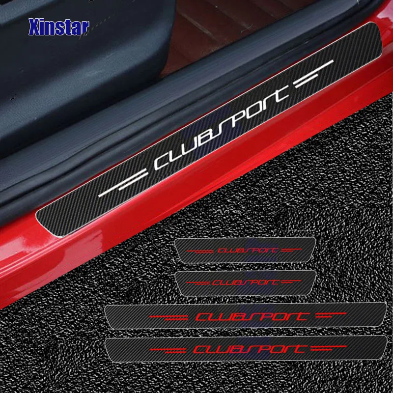 4Pcs Clubsport Carbon Fiber Car Door Sill Sticker For Volkswagen GOLF8 MK8 GTI