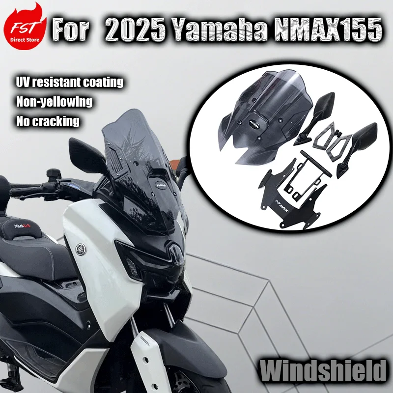 

For 2025 Yamaha NMAX155 front windshield modification thickened shield windshield raised windshield glass