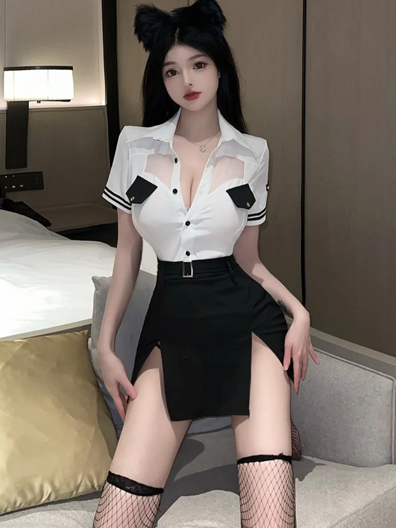 Sexy Instructor Uniform Hip Wrap, Seductive Female Flirting, Clothes Dress Elegant Fashion Korean Women Mini Dress 2024 New S7CH