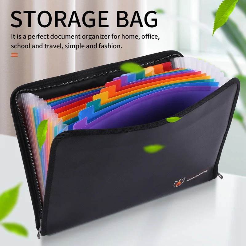 Organizer Folder tahan air tahan api, Folder File ukuran huruf tahan air, tas dokumen uang, pengatur penyimpanan tagihan