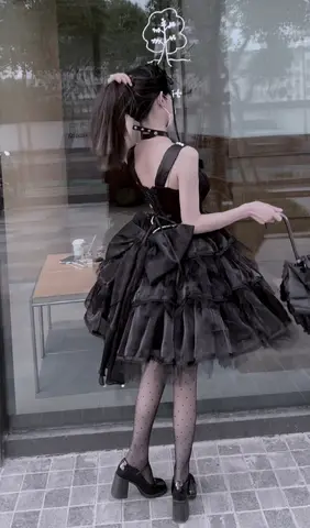 10 best sales röd goth-klänning - №4