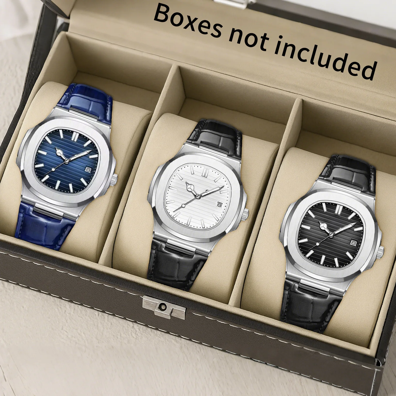 

Лучшие роскошные квадратные мужские часы с датой, водонепроницаемые светящиеся кварцевые мужские часы, модные спортивные кожаные мужские часы высокого качества W556