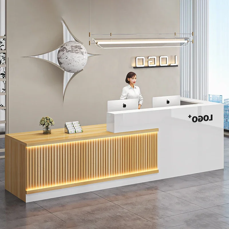 

Pulpit Salon Reception Desks Beauty Modern Luxury Office Reception Desks Cashier Design Recepción Negocio Commercial Furniture