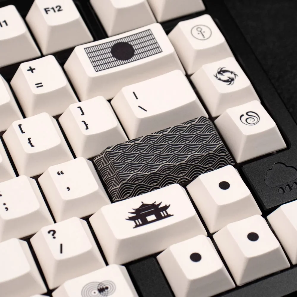 

Faith Themed Milky White Keycap Set PBT 148 Key Cherry Keychain Small Full Set Keycaps for 60/64/84/98/108 Mechanical Keyboards