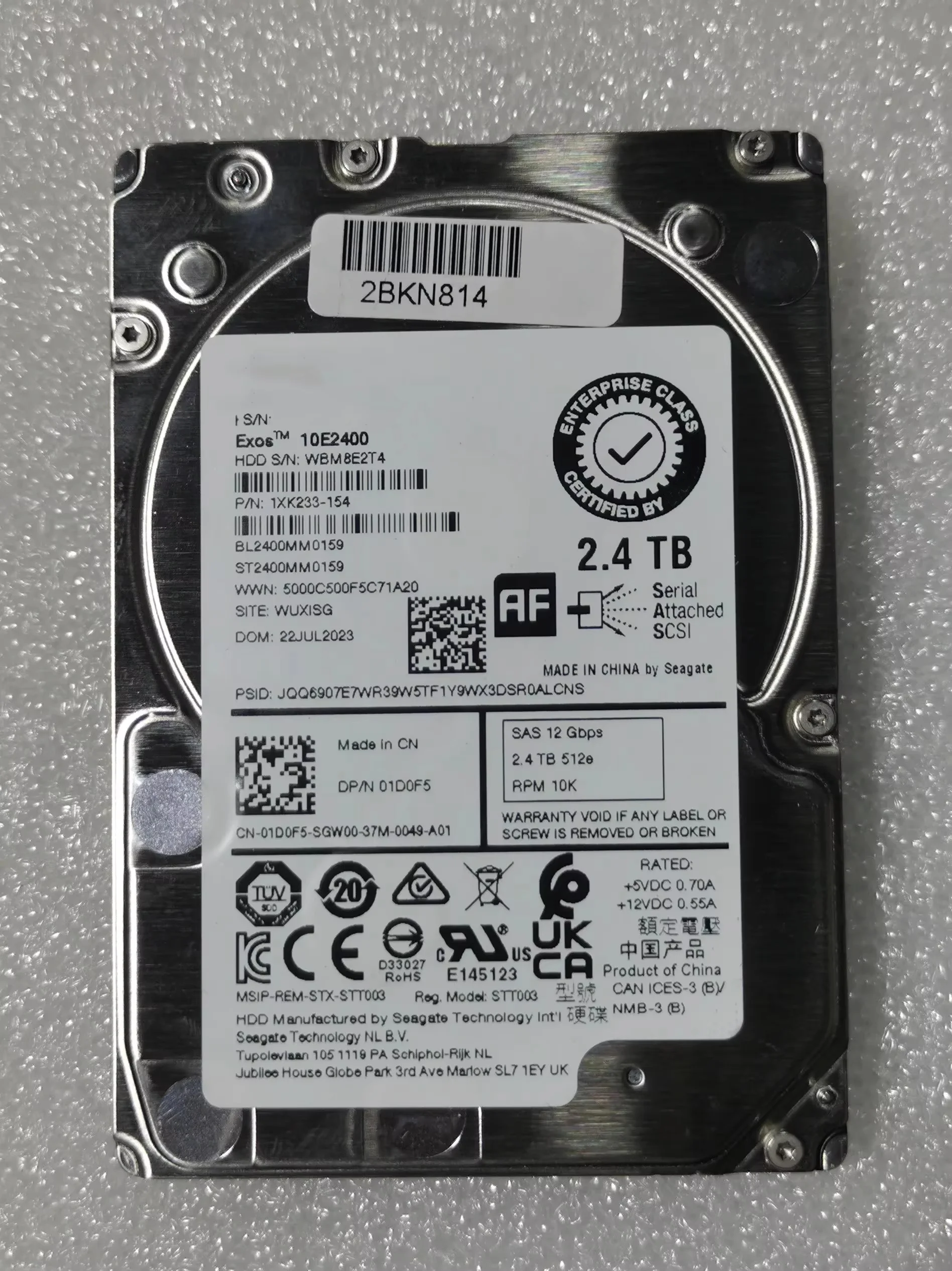 

hard disk 2.4T SAS 10K 2.5" ST2400MM0159 hdd 01D0F5 1D0F5