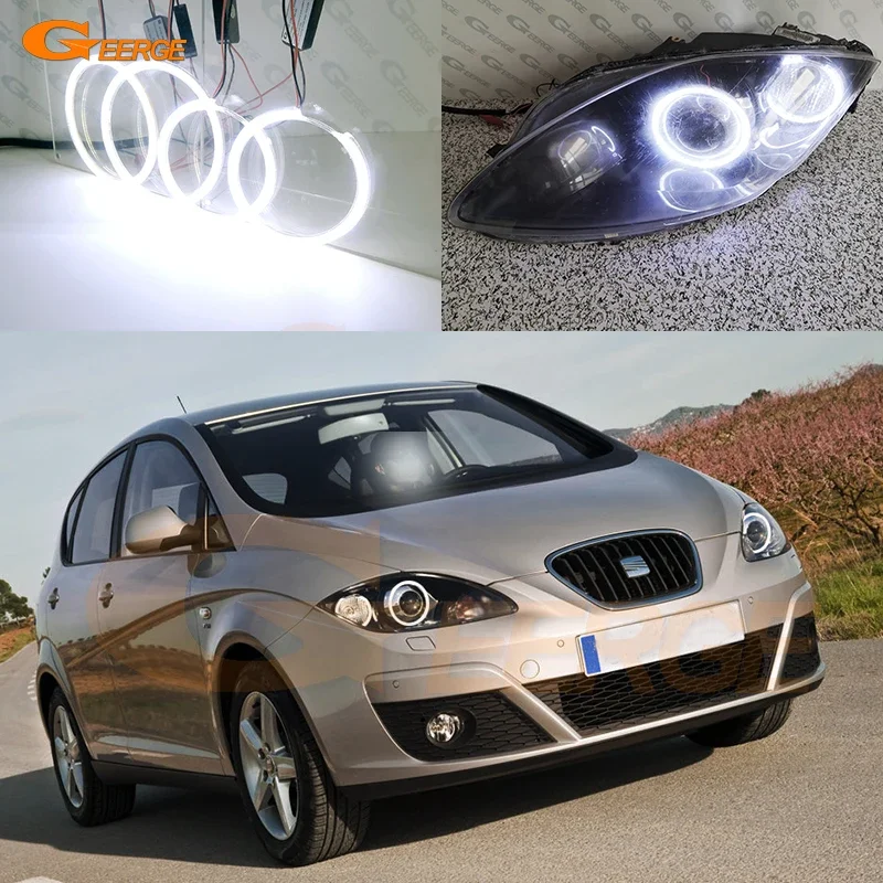 

For SEAT Leon 1P Altea Toledo 5P 2005 2006 2007 2008 2009 2010 2011 2012 Ultra Bright Day Light COB Led Angel Eyes Halo Rings