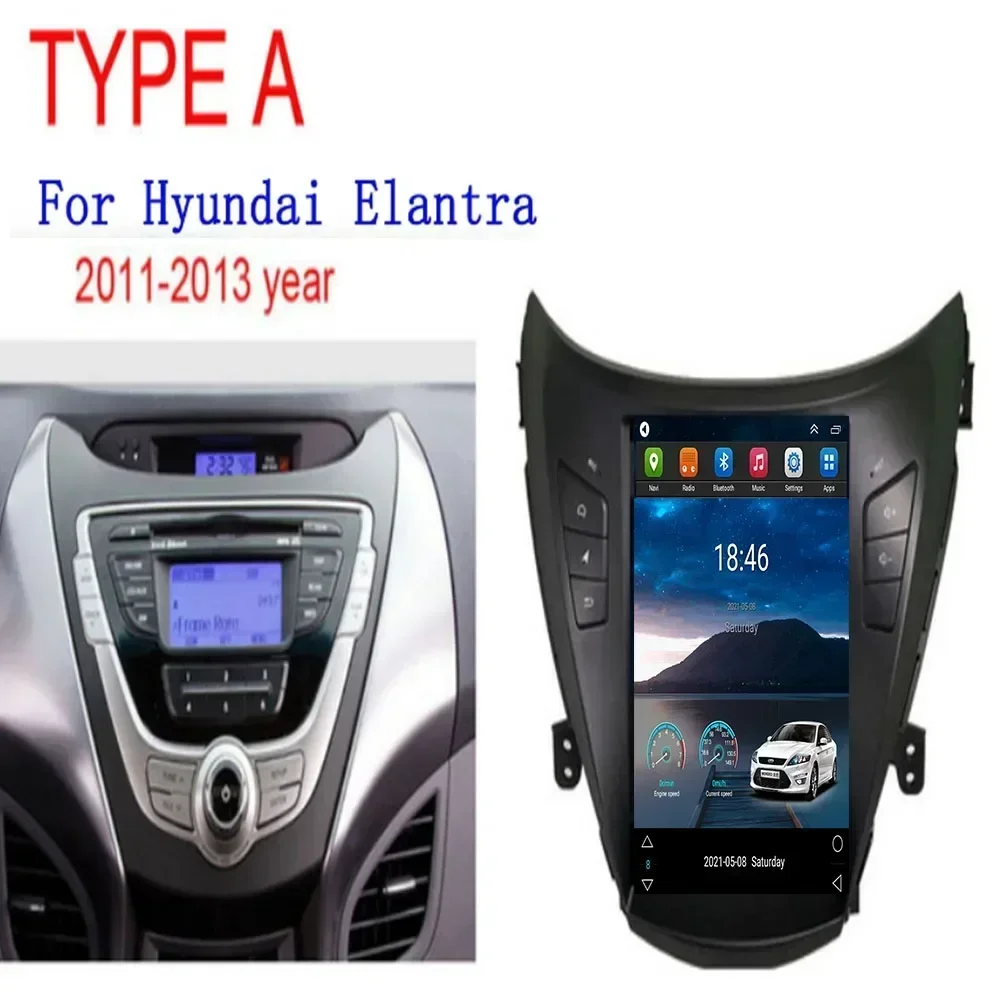 Voor Tesla Stijl 2Din Android13 Autoradio voor Hyundai Elantra Avante I35 2011-2016 Multimedia Video Player GPS stereo Carplay DSP