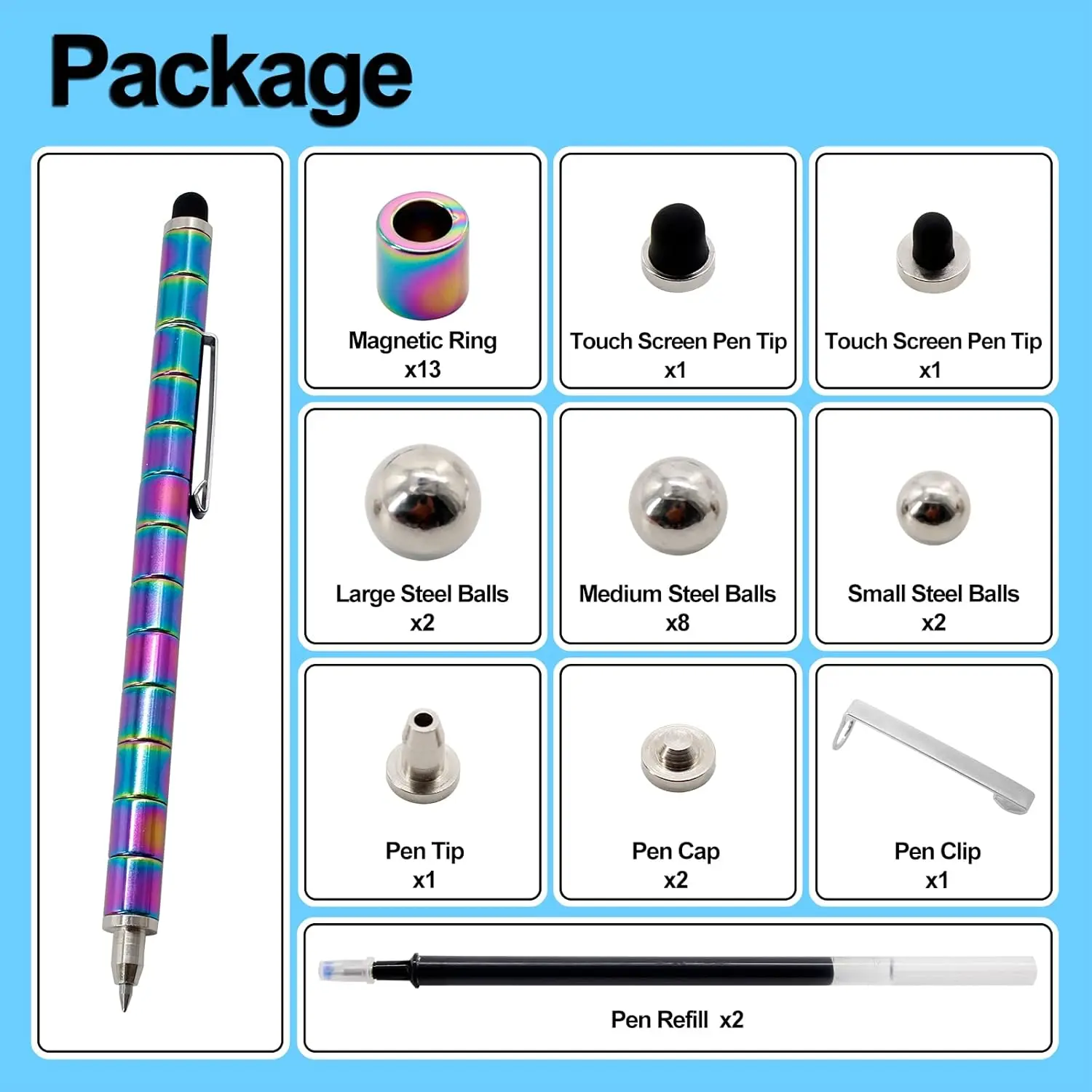 Magnetic Fidget Pen Toy,EDC Desk Anti Stress Relief Toys,Fidgeting Antistress Anxiety Sensory Magnet Toy for Adult Autism ADHD