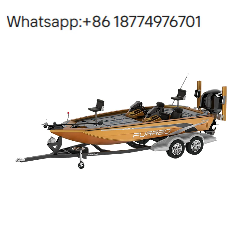 Новая алюминиевая рыболовная лодка Furreo 13-14 футов для ловли баса с консолями и прицепом, 150 л.с., класс CE D