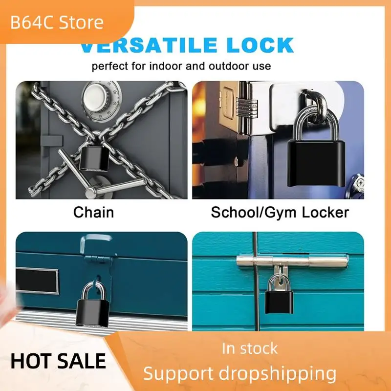 

B64C 4-Digit Combination Lock Outdoor Padlock Waterproof Combo Lock For Gym Locker, Hasp Storage, Shed, Fence, Gate Black