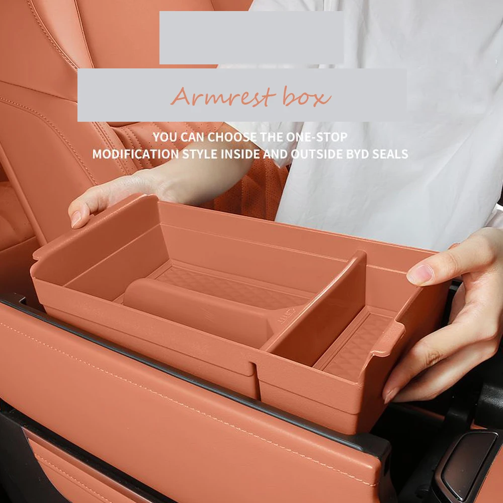 

For Changan DEEPAL S7 2023 2024 ABS Silica Gel Car Central Control Storage Box Central Organize Armrest Storage Box Styling ﻿