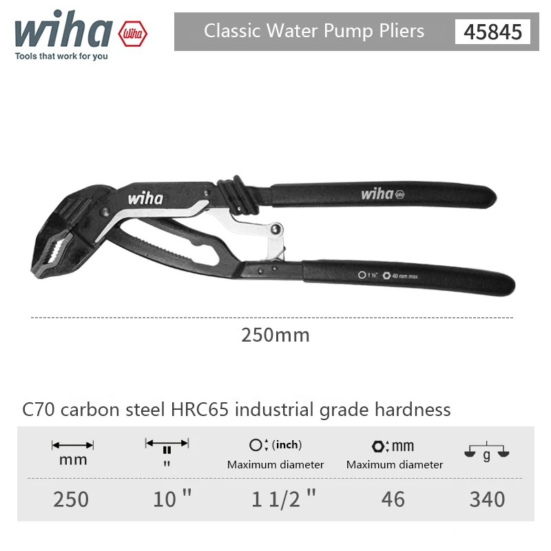 Wiha 45845 Automatically Adjusting Water Pump Pliers