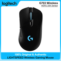 Logitech G703 LIGHTSPEED HERO Sensor E-sports Gaming Mouse 25600DPI Rechargeable Ergonomic 2.4G Wireless Mice RGB Backlight 1ms