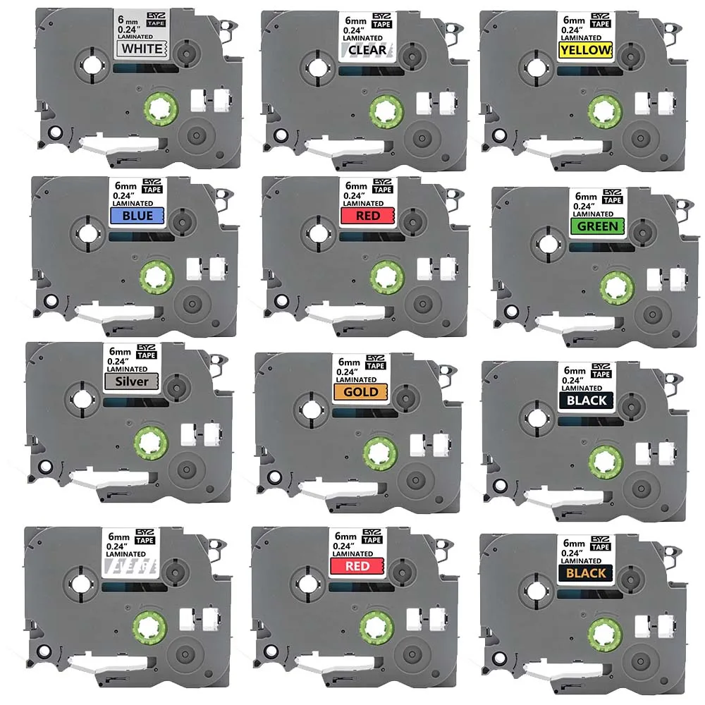 1 paquet TZe211 Ptouch 6mm/0.24 "TZ ruban TZe-211 tze211 PT-D200 ruban de fabricant d'étiquettes, pour frère PT-D210 H110 D220 D410 D600 6mm * 8m