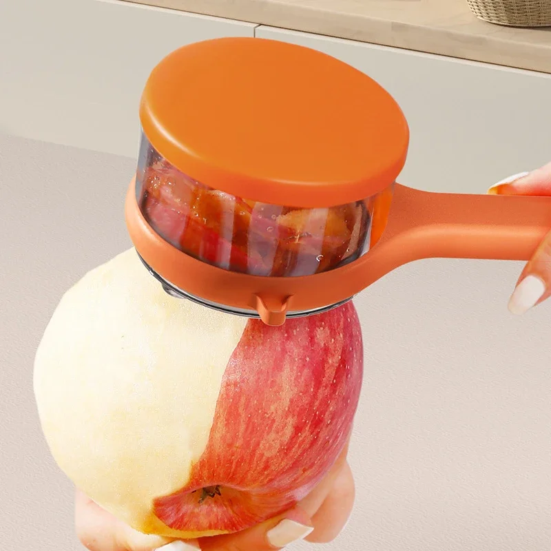 1/2 PCS Storage Peeling Knife Fruit Peel Anti Drop Storage Bucket Design Vegetable and Fruit Peeling Tool Kitchen Small Tool