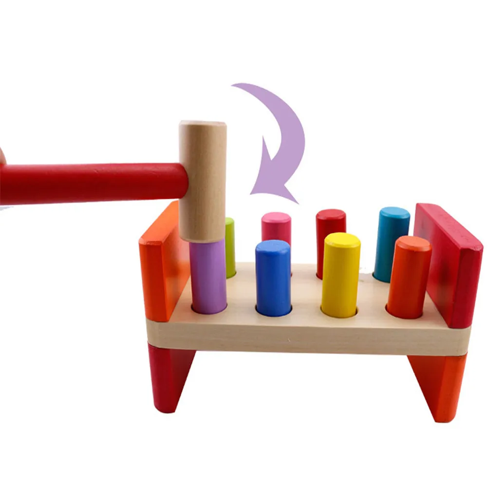 

Деревянная развивающая скамья-стучалка с ярким набором молоточков для раннего обучения детей и развития мелкой моторики