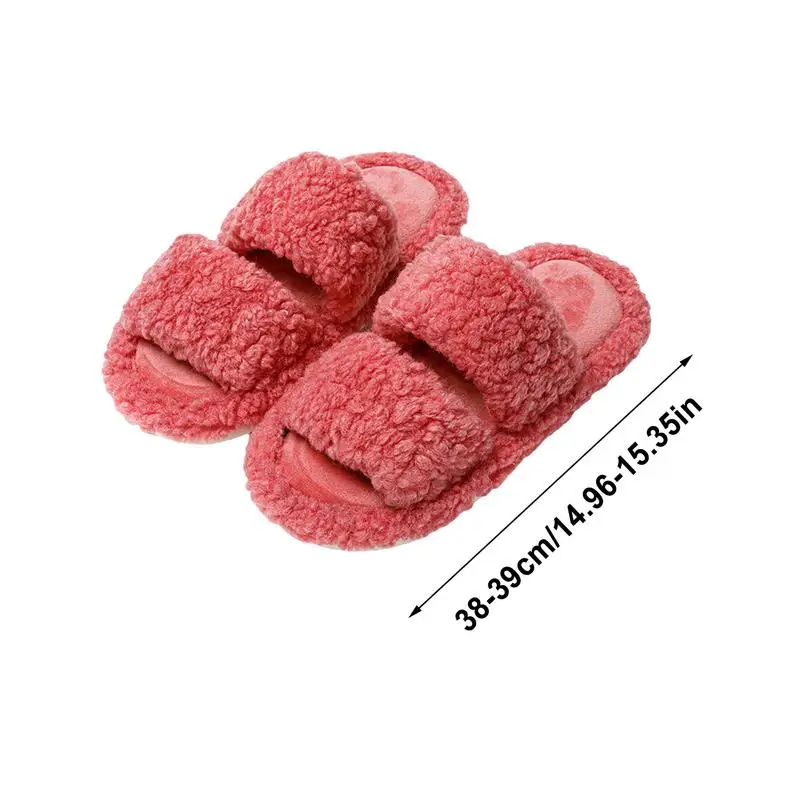 Fuzzy open teen pantoffels Warme, gezellige voering pantoffels Antislip damespantoffels Comfortabele winterhuisschoenen voor dames en meisjes