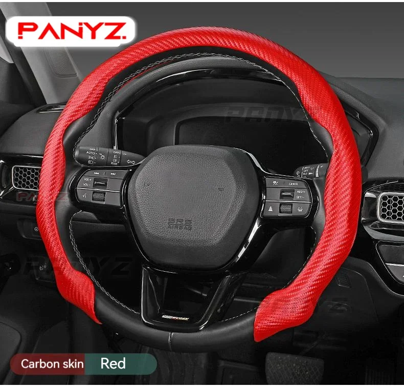 Hot Sale Car Steering Wheel Cover Suede Sweat-Absorbing Anti-Slip Ultra-Thin Handlebar Cover All-Season Universal Plush Half Set