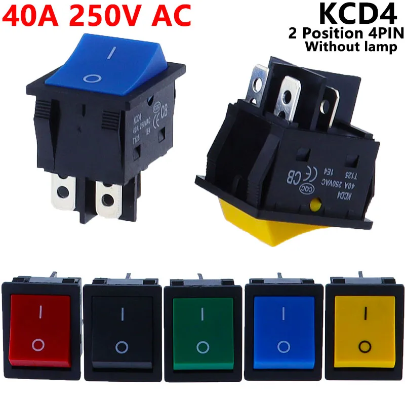 

KCD4 Electric Welding Machine Switch Ship Type With High Current 40A 250V AC Electric Oven Furnace Electric Heater Switch 4PIN