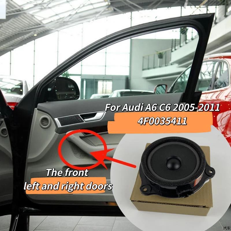 

For Audi A6 C6 2005 - 2011 4F0 035 411 Car Front Left & Right Door Mid Range Bass Speaker Horn High Sound Quality