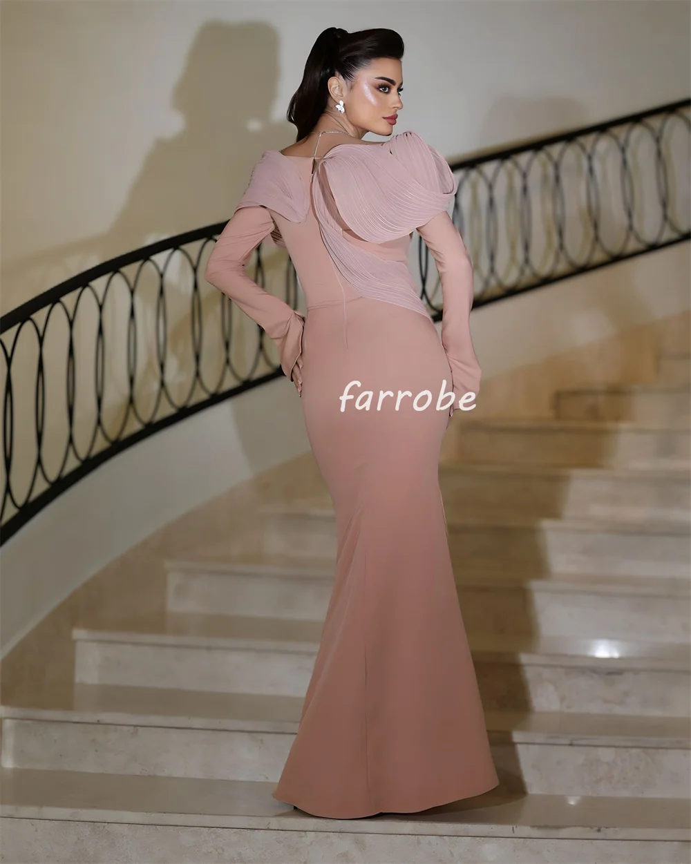 Customized Fashion Casual Jersey Pleat Ruched Mermaid Off-the-shoulder Long Dresses Bespoke Occasion Dresses Exquisite Elegant